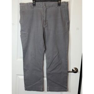 Duluth Trading Flex Ballroom Khakis Mens Gray Cargo Pants Size 40x30 work wear